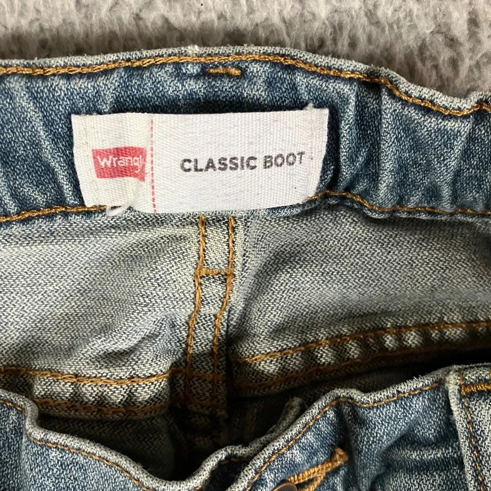Wrangler Classic Boot Jeans Boys 16 Medium Wash Adjustable Waist Grunge‎ Western